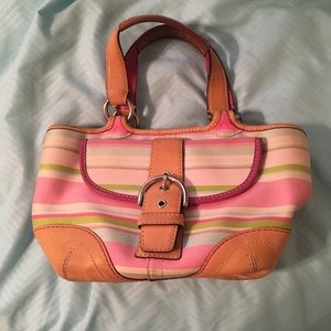 Coach multicolor stripe bag